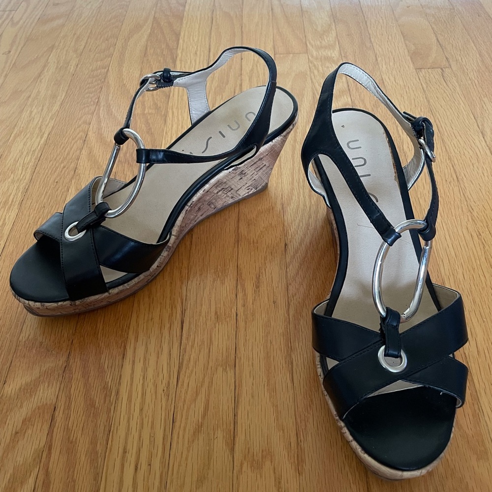 Unisa Black Wedge Heel. Size 8.5. Gently worn